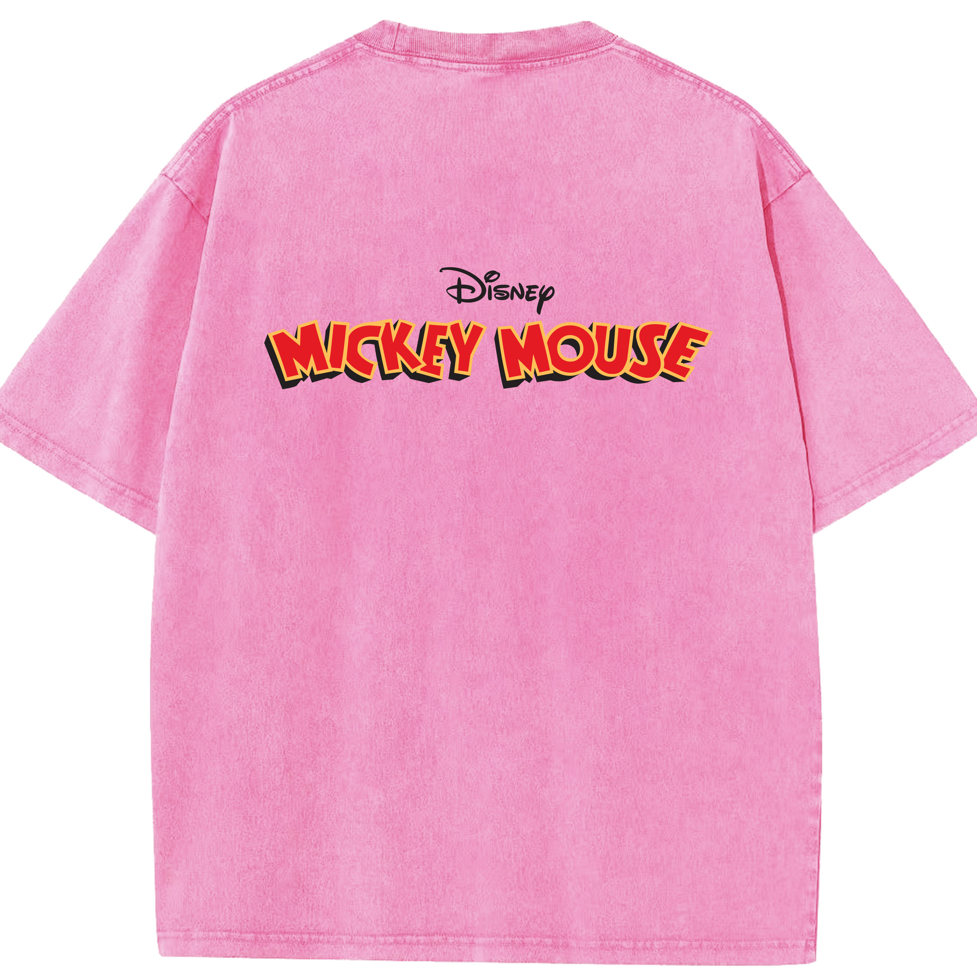 （画像用） ミッキーマウス Mickey Mouse 綿100% ヴィンテージ風 半袖Tシャツ（背面プリント）